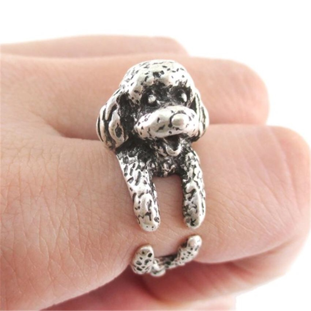 Silver Toy Poodle Wrap Ring